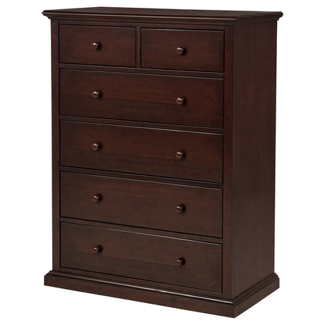 Sumerlin 6-Drawer Chest - Transitional Bedroom Storage with Round Knobs in Black, Cappuccino, Brown or White – view 19