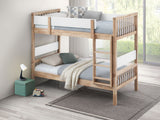 Dakota Twin over Twin Convertible Bunk Bed - 5 Configurations in Natural Wood with White Accents – view 1