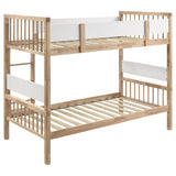 Dakota Twin over Twin Convertible Bunk Bed - 5 Configurations in Natural Wood with White Accents – view 5