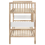 Dakota Twin over Twin Convertible Bunk Bed - 5 Configurations in Natural Wood with White Accents – view 6