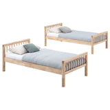 Dakota Twin over Twin Convertible Bunk Bed - 5 Configurations in Natural Wood with White Accents – view 10