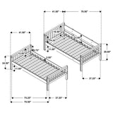 Dakota Twin over Twin Convertible Bunk Bed - 5 Configurations in Natural Wood with White Accents – view 12