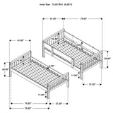 Dakota Twin over Twin Convertible Bunk Bed - 5 Configurations in Natural Wood with White Accents – view 14