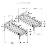 Dakota Twin over Twin Convertible Bunk Bed - 5 Configurations in Natural Wood with White Accents – view 15