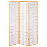 Carrie 3-Panel Folding Shoji Room Divider - Natural Pine Frame with White Fabric Grid Panels – view 3