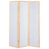 Carrie 3-Panel Folding Shoji Room Divider - Natural Pine Frame with White Fabric Grid Panels – view 4
