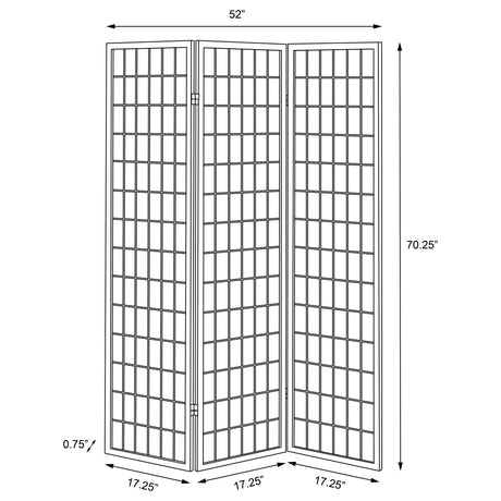 Carrie 3-Panel Folding Shoji Room Divider - Natural Pine Frame with White Fabric Grid Panels – view 6