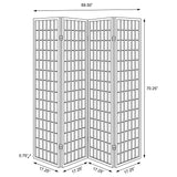 Roberto 4-Panel Folding Shoji Room Divider - Black Grid Frame with White Fabric Panels – view 7