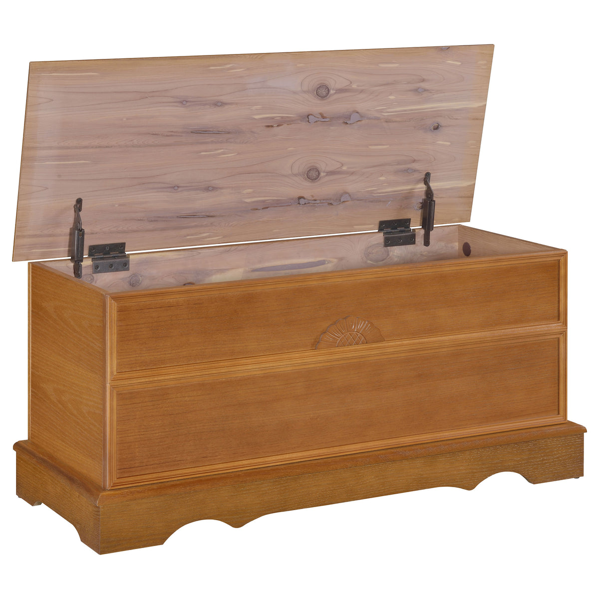 Paula Storage Chest - Classic Blanket Trunk in Honey Oak Veneer – view 3