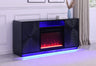 Side profile of the Weston electric fireplace showing depth and construction