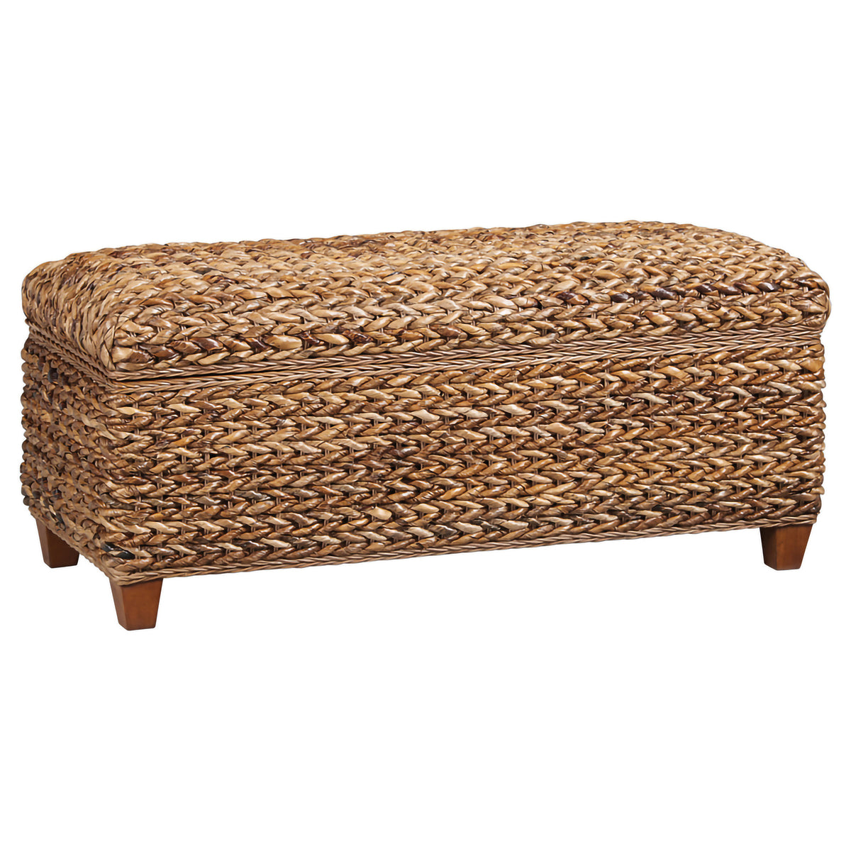 Laughton Hand-Woven Banana Leaf Panel Bed, Headboard & Storage Bench - One Size
