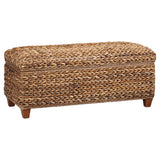 Laughton Hand-Woven Banana Leaf Panel Bed, Headboard & Storage Bench - One Size