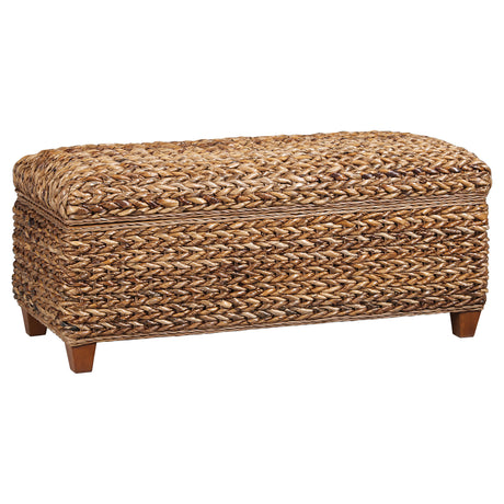 Laughton Hand-Woven Banana Leaf Panel Bed, Headboard & Storage Bench - One Size