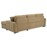 Pastrana Sleeper Sectional with Right Chaise - Camel Fabric, Pull-Out Bed & Track Arms – view 10