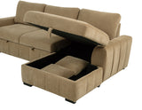 Pastrana Sleeper Sectional with Right Chaise - Camel Fabric, Pull-Out Bed & Track Arms – view 13