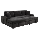 Pastrana Sleeper Sectional Sofa with Left-Facing Chaise - Charcoal Grey Fabric, Track Arms – view 5