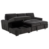 Pastrana Sleeper Sectional Sofa with Left-Facing Chaise - Charcoal Grey Fabric, Track Arms – view 6
