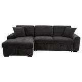 Pastrana Sleeper Sectional Sofa with Left-Facing Chaise - Charcoal Grey Fabric, Track Arms – view 7