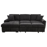 Pastrana Sleeper Sectional Sofa with Left-Facing Chaise - Charcoal Grey Fabric, Track Arms – view 8