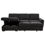Pastrana Sleeper Sectional Sofa with Left-Facing Chaise - Charcoal Grey Fabric, Track Arms – view 9