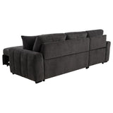 Pastrana Sleeper Sectional Sofa with Left-Facing Chaise - Charcoal Grey Fabric, Track Arms – view 11