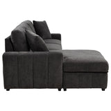 Pastrana Sleeper Sectional Sofa with Left-Facing Chaise - Charcoal Grey Fabric, Track Arms – view 12