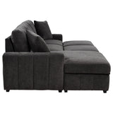 Pastrana Sleeper Sectional Sofa with Left-Facing Chaise - Charcoal Grey Fabric, Track Arms – view 13