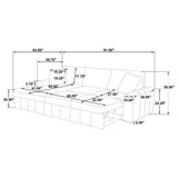 Pastrana Sleeper Sectional Sofa with Left-Facing Chaise - Charcoal Grey Fabric, Track Arms – view 16