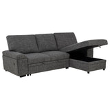 Demko Sleeper Sectional Sofa with Storage Chaise - Bluetooth Speakers, USB Charging & Cupholders in Granite – view 2