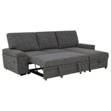 Demko Sleeper Sectional Sofa with Storage Chaise - Bluetooth Speakers, USB Charging & Cupholders in Granite – view 3