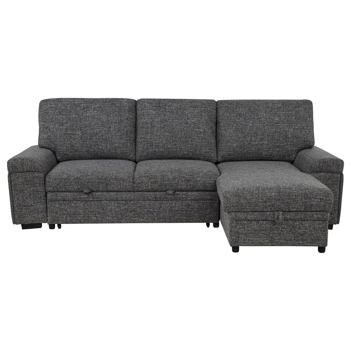 Demko Sleeper Sectional Sofa with Storage Chaise - Bluetooth Speakers, USB Charging & Cupholders in Granite – view 5