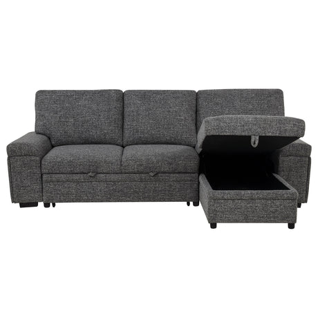 Demko Sleeper Sectional Sofa with Storage Chaise - Bluetooth Speakers, USB Charging & Cupholders in Granite – view 6