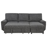 Demko Sleeper Sectional Sofa with Storage Chaise - Bluetooth Speakers, USB Charging & Cupholders in Granite – view 7