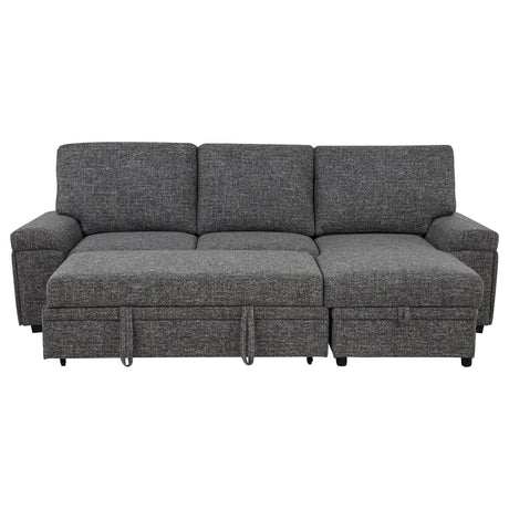 Demko Sleeper Sectional Sofa with Storage Chaise - Bluetooth Speakers, USB Charging & Cupholders in Granite – view 7