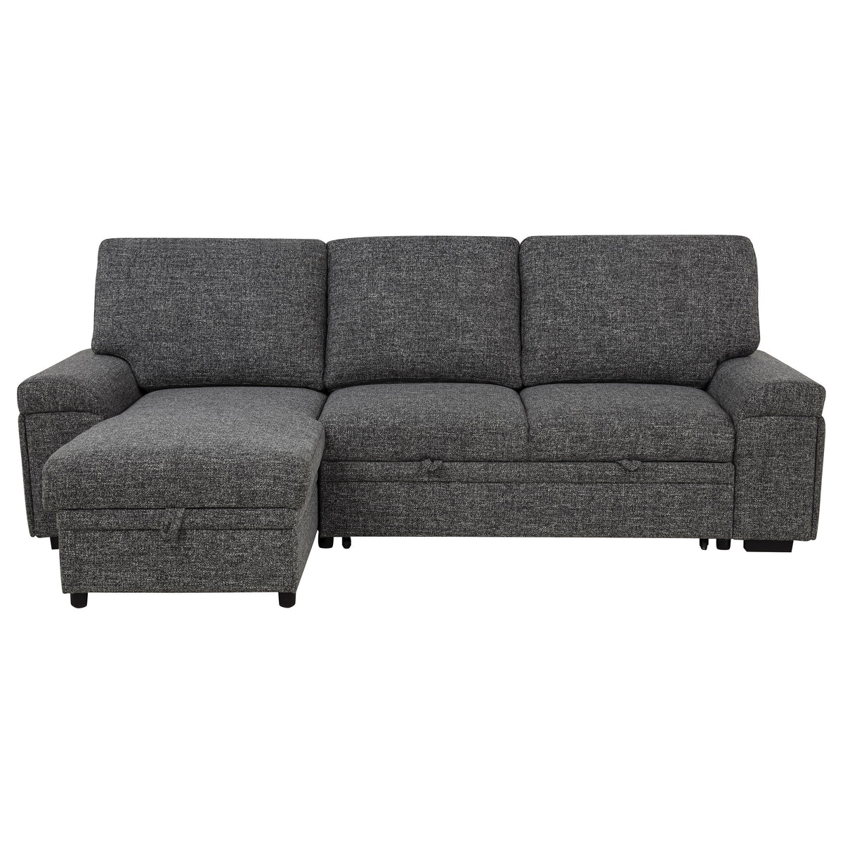 Demko Sleeper Sectional Sofa with Storage Chaise - Bluetooth Speakers, USB Charging & Cupholders in Granite – view 8