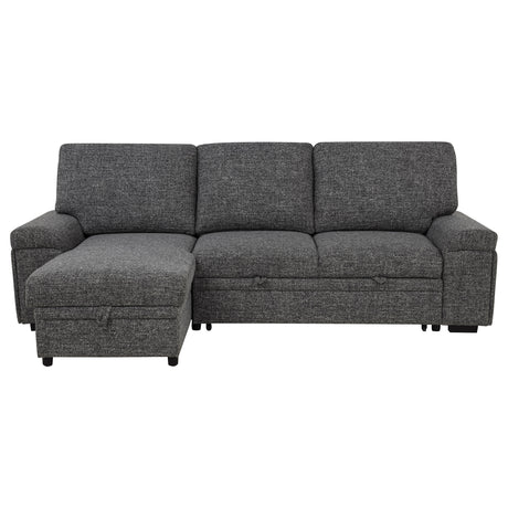 Demko Sleeper Sectional Sofa with Storage Chaise - Bluetooth Speakers, USB Charging & Cupholders in Granite – view 8