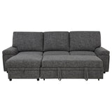 Demko Sleeper Sectional Sofa with Storage Chaise - Bluetooth Speakers, USB Charging & Cupholders in Granite – view 9