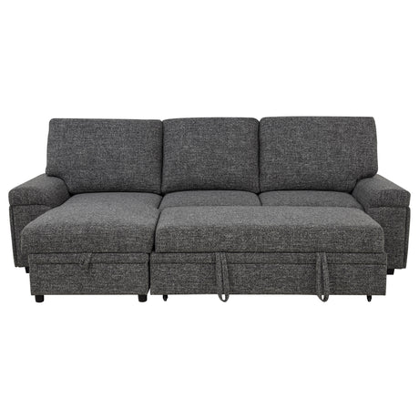 Demko Sleeper Sectional Sofa with Storage Chaise - Bluetooth Speakers, USB Charging & Cupholders in Granite – view 9