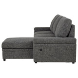 Demko Sleeper Sectional Sofa with Storage Chaise - Bluetooth Speakers, USB Charging & Cupholders in Granite – view 10