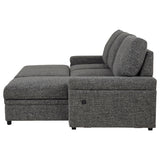 Demko Sleeper Sectional Sofa with Storage Chaise - Bluetooth Speakers, USB Charging & Cupholders in Granite – view 11