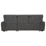 Demko Sleeper Sectional Sofa with Storage Chaise - Bluetooth Speakers, USB Charging & Cupholders in Granite – view 12
