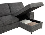 Demko Sleeper Sectional Sofa with Storage Chaise - Bluetooth Speakers, USB Charging & Cupholders in Granite – view 13