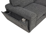 Demko Sleeper Sectional Sofa with Storage Chaise - Bluetooth Speakers, USB Charging & Cupholders in Granite – view 14