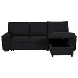 Demko Sleeper Sectional with Storage Chaise - Bluetooth Speakers, USB Charging & Cup Holders in Black Fabric – view 6