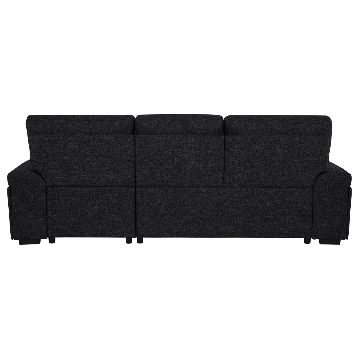 Demko Sleeper Sectional with Storage Chaise - Bluetooth Speakers, USB Charging & Cup Holders in Black Fabric – view 12