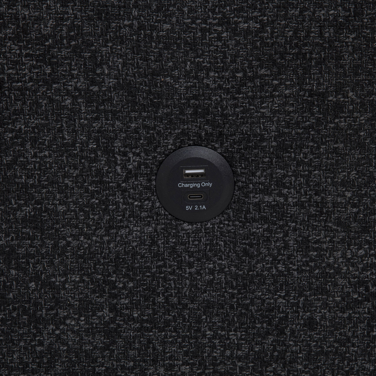 Demko Sleeper Sectional with Storage Chaise - Bluetooth Speakers, USB Charging & Cup Holders in Black Fabric – view 15