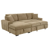 Pastrana Sleeper Sectional Sofa with LAF Chaise - Camel Fabric with Wide Track Arms – view 3
