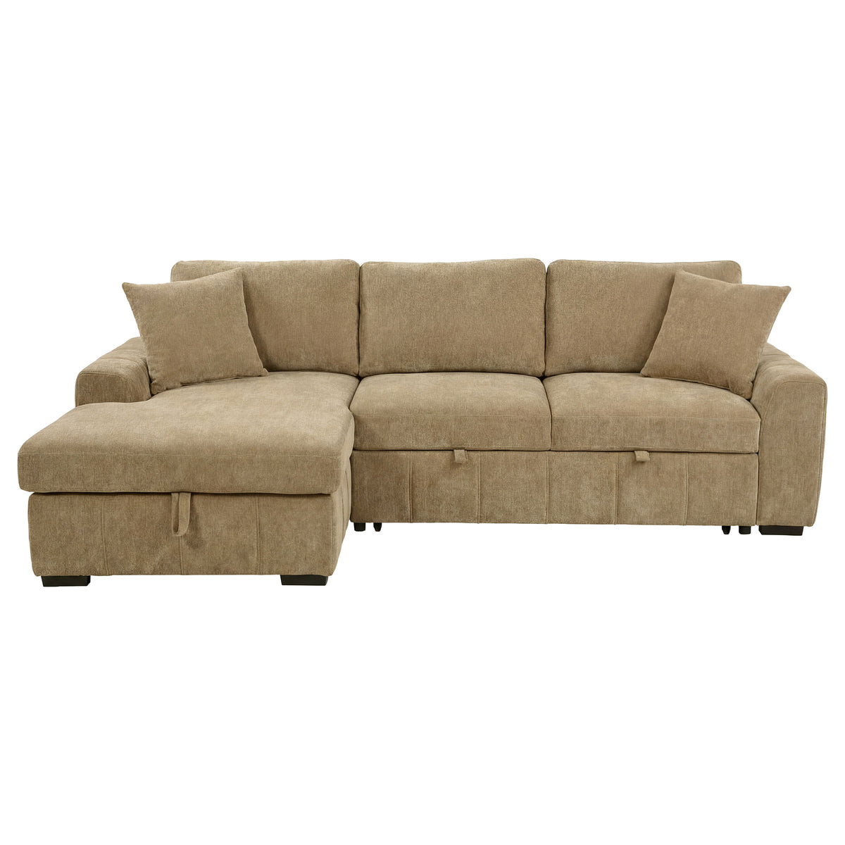 Pastrana Sleeper Sectional Sofa with LAF Chaise - Camel Fabric with Wide Track Arms – view 4