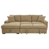 Pastrana Sleeper Sectional Sofa with LAF Chaise - Camel Fabric with Wide Track Arms – view 5