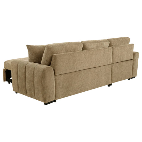 Pastrana Sleeper Sectional Sofa with LAF Chaise - Camel Fabric with Wide Track Arms – view 8